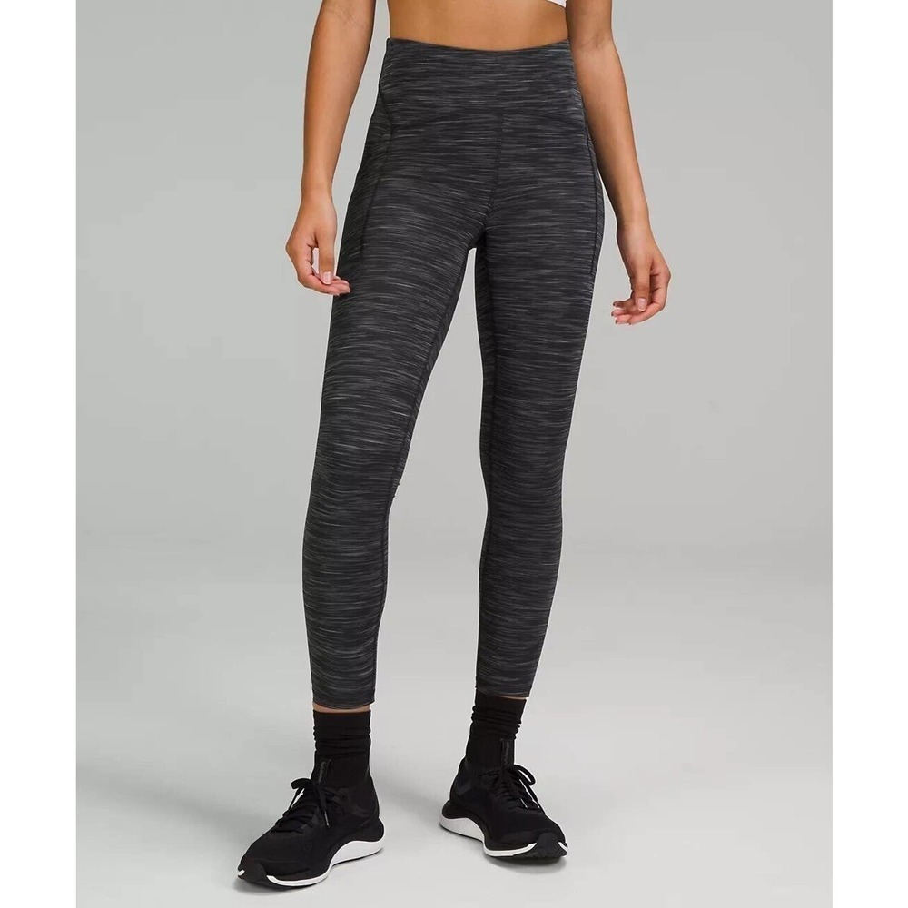 NWT Lululemon Power Thru High-Rise Tight 25" Heathered Black Size 2 Shopping Bag
